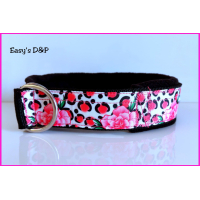 Halfcheck halsband zwart panterprint 